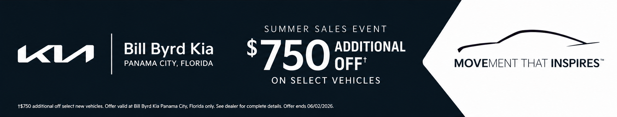Bill Byrd Kia Summer Sales Event - Additional $750 Off Select Vehicles